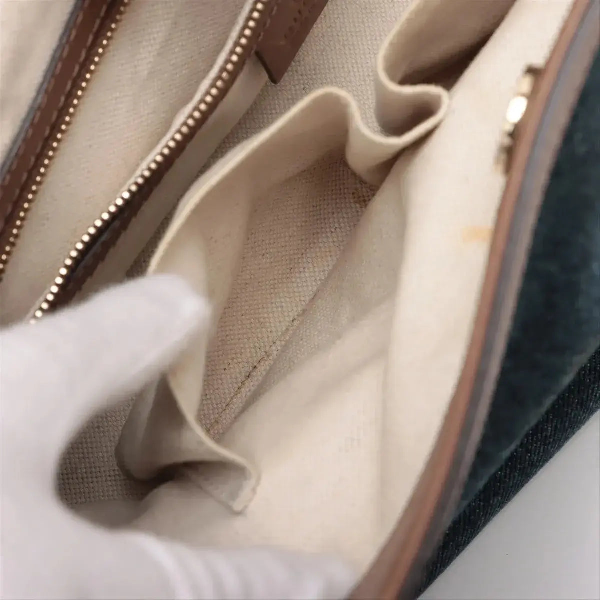 Pre-Loved Craft Tote Denim with Gold Hardware, Blue