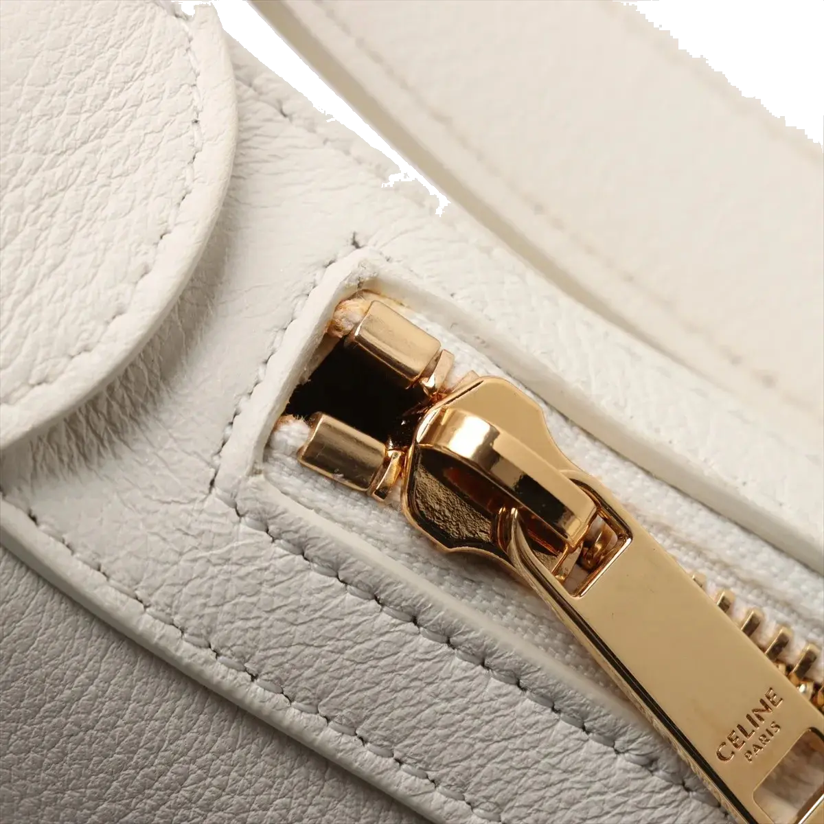 Pre-Loved Heritage Triomphe Hobo Shoulder Bag Leather with Gold Hardware, Cream
