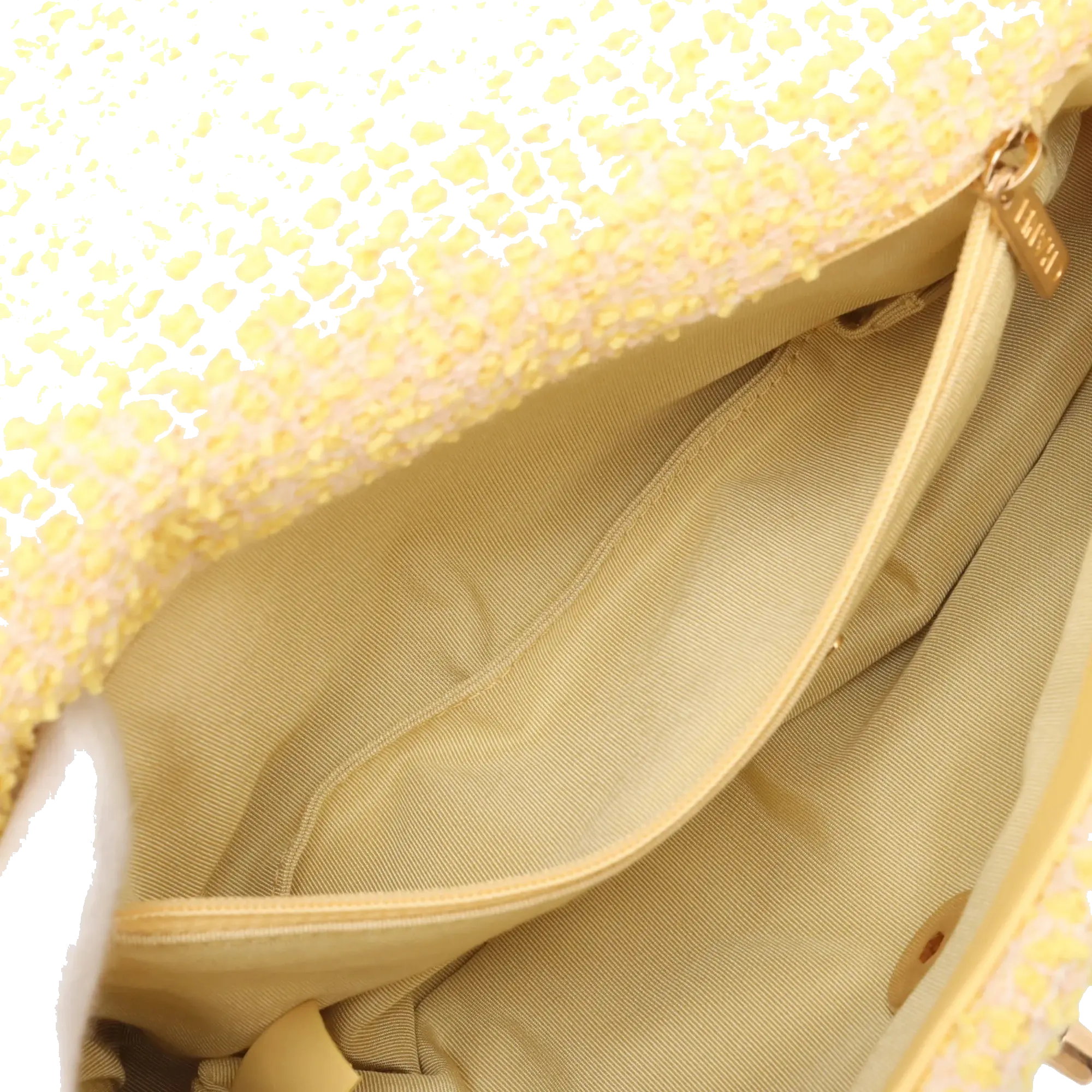 Pre-Loved Chanel 19 Shoulder Bag Quilted Tweed Small with Mixed Hardware, Yellow