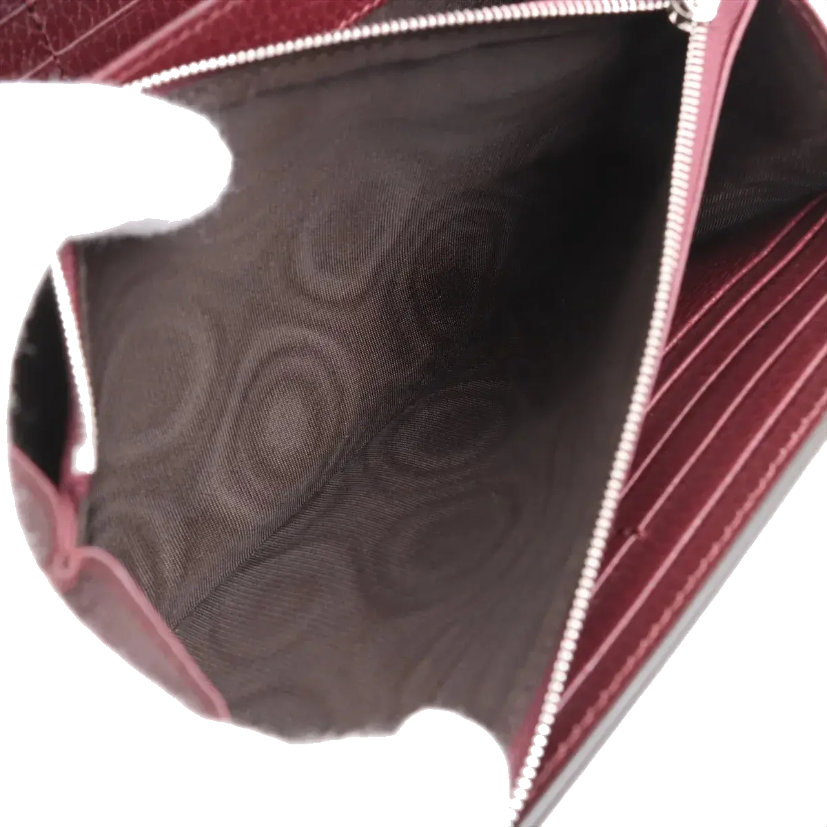 Pre-Loved Dionysus Chain Wallet Crossbody Bag Leather Mini with Aged Silver Hardware, Burgundy