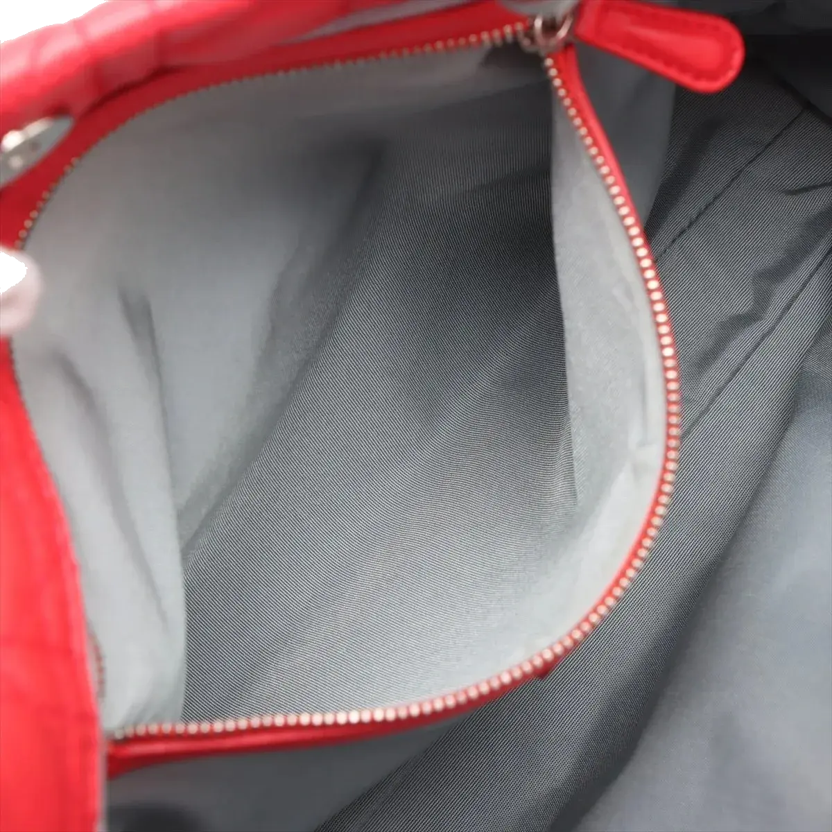 Pre-Loved Lady Dior Soft Shopping Tote Cannage Leather Large with Silver Hardware, Red