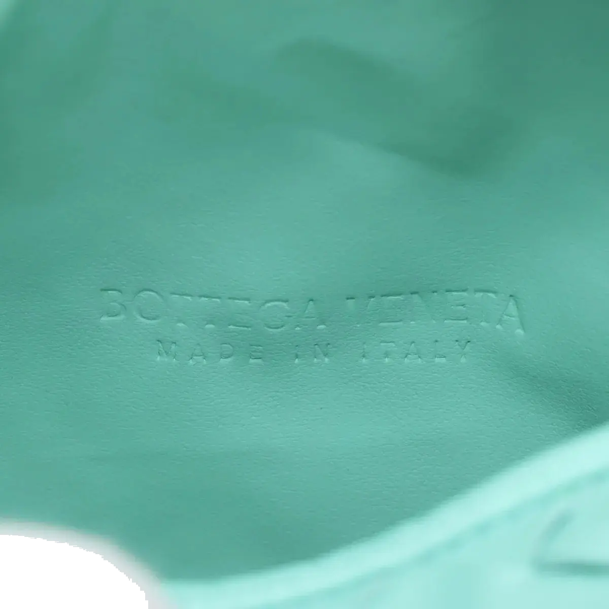 Pre-Loved Hop Handbag Intrecciato Leather Mini with Gold Hardware, Aqua Green
