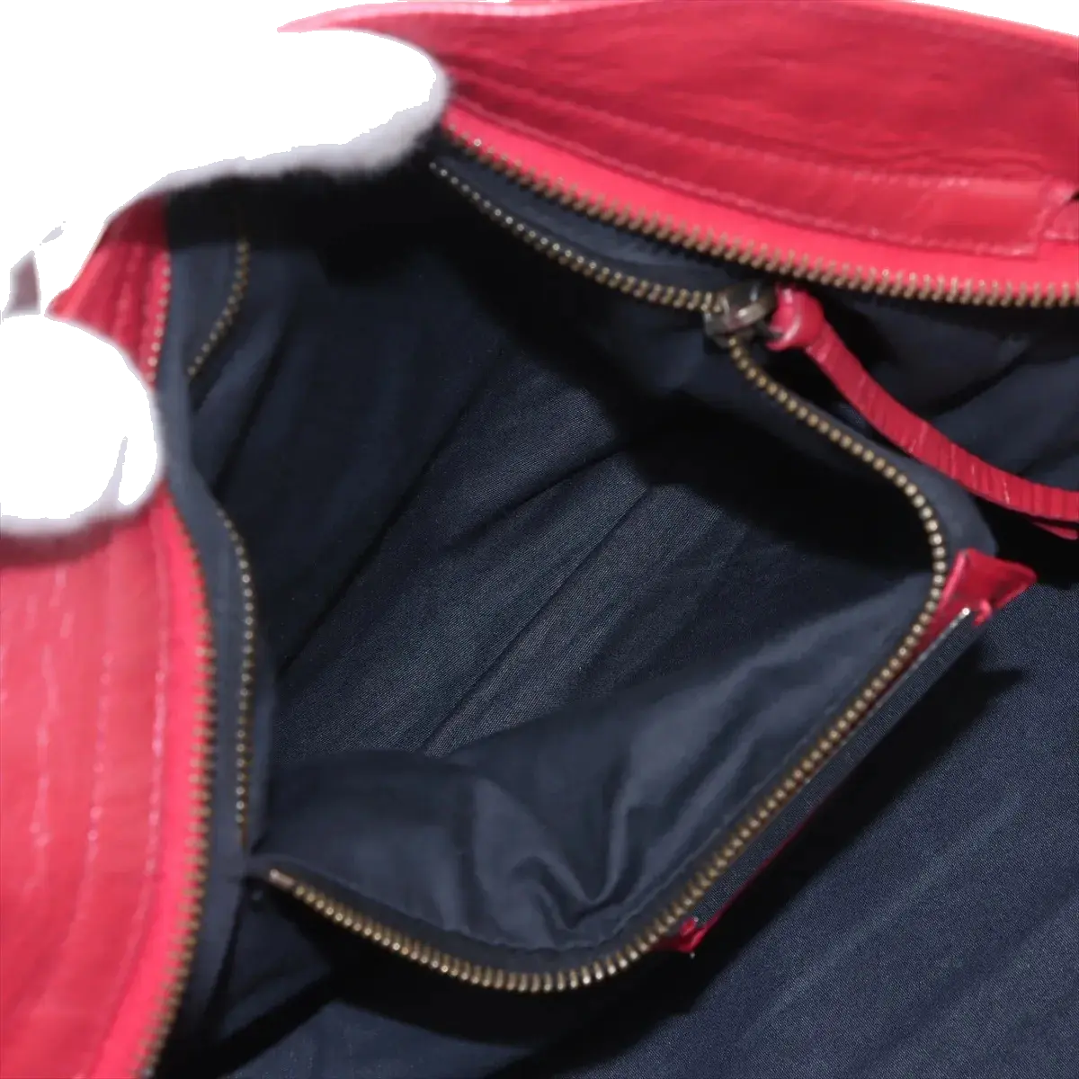 Pre-Loved City Handbag Leather with Matte Black Hardware, Red