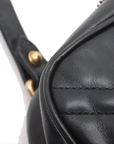 Pre-Loved GG Marmont Matelassé Camera Bag Crossbody Bag Quilted Leather Mini with Aged Gold Hardware, Black