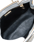 Pre-Loved Galleria Handbag Leather Small with Gold Hardware, Gradient Grey/White