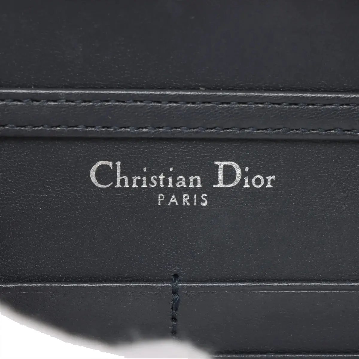 Pre-Loved Diorama Wallet on Chain Crossbody Bag Cannage Micro-Cannage Leather Small with Silver Hardware, Silver