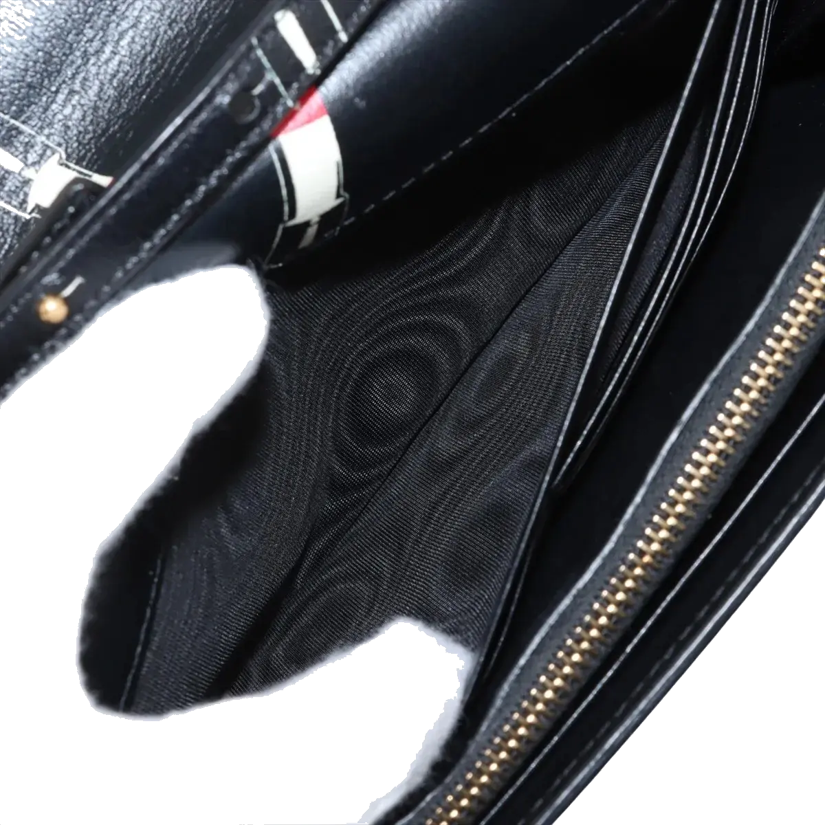 Pre-Loved Kate Chain Wallet Crossbody Bag Lipstick Print Leather Small with Gold Hardware, Black