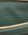 Pre-Loved Sunrise Shoulder Bag Intrecciato Leather Small with Gold Hardware, Sage Green