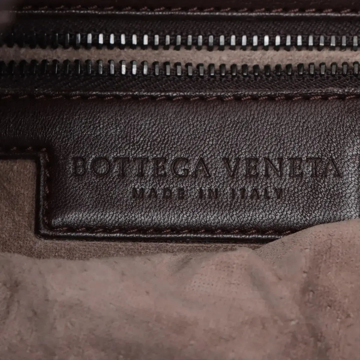 Pre-Loved Veneta Shoulder Bag Intrecciato Leather Medium with Gunmetal Hardware, Dark Brown