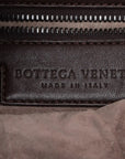 Pre-Loved Veneta Shoulder Bag Intrecciato Leather Medium with Gunmetal Hardware, Dark Brown