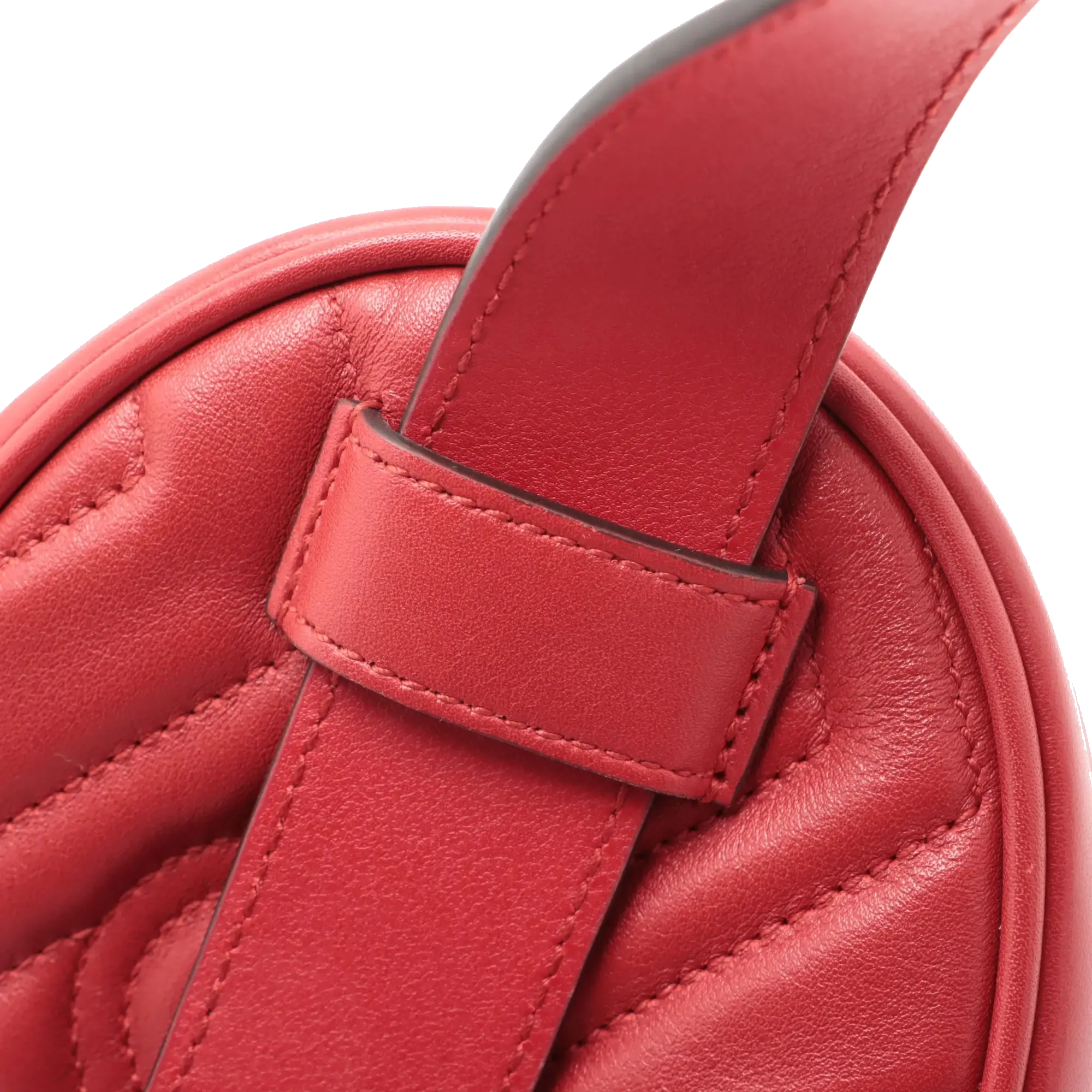 Pre-Loved GG Marmont Belt Bag Quilted Leather with Aged Gold Hardware, Red