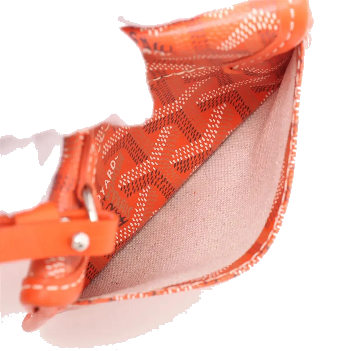 Pre-Loved Anjou Tote Goyardine Coated Canvas Mini with Silver Hardware, Orange