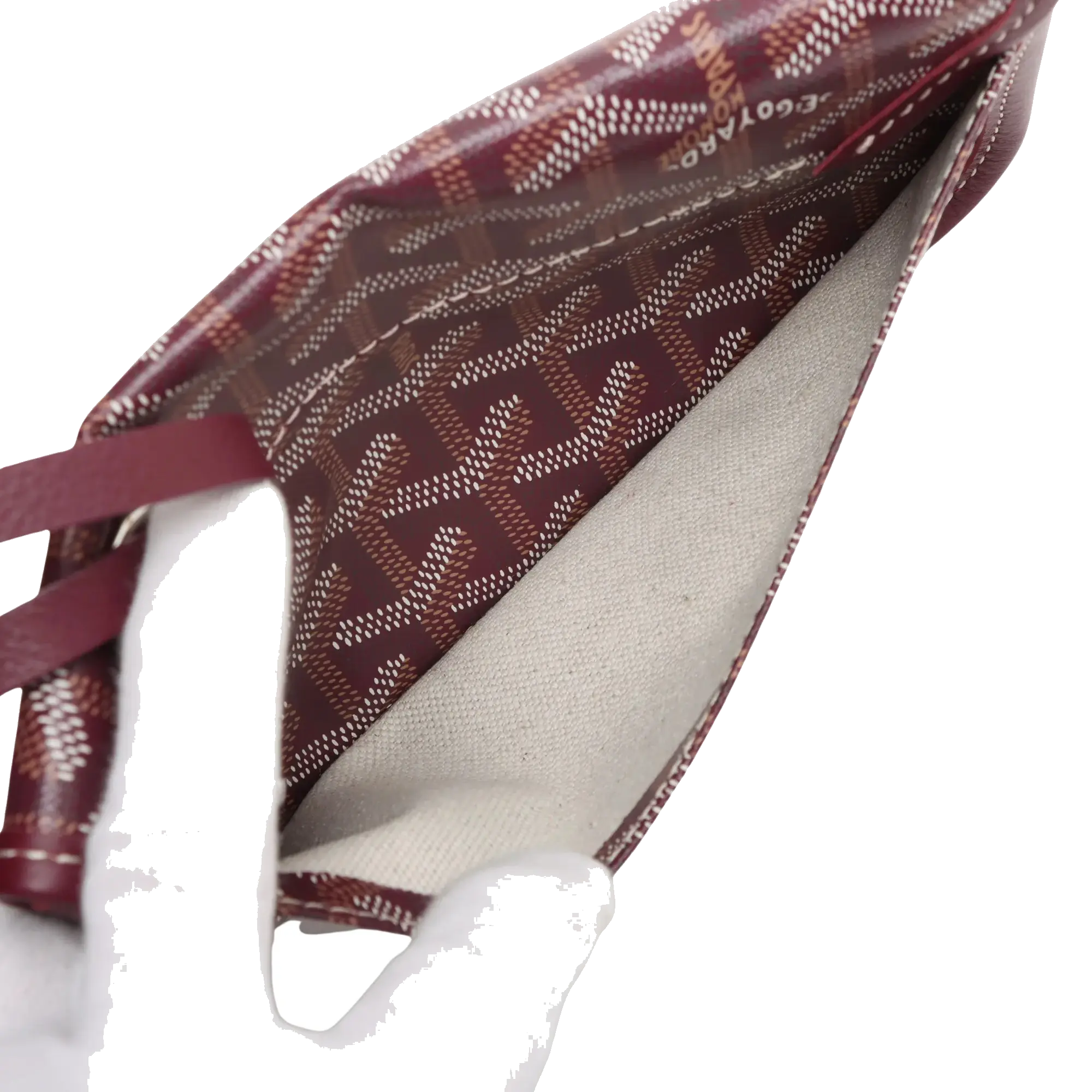 Pre-Loved Saint Louis Tote Goyardine Coated Canvas PM with Silver Hardware, Burgundy