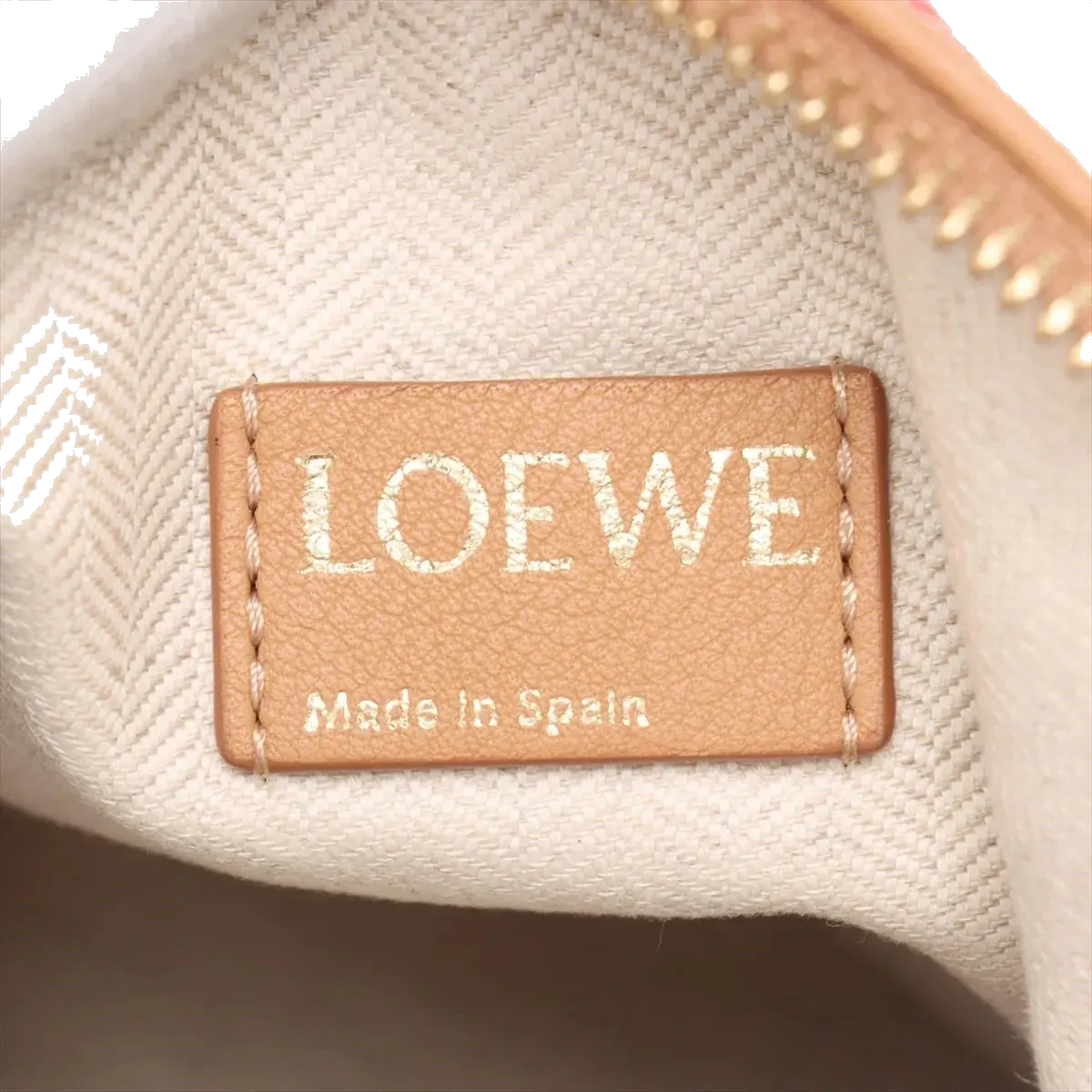 Pre-Loved Anagram Pochette Shoulder Bag Anagram Canvas Small with Gold Hardware, Red and Beige