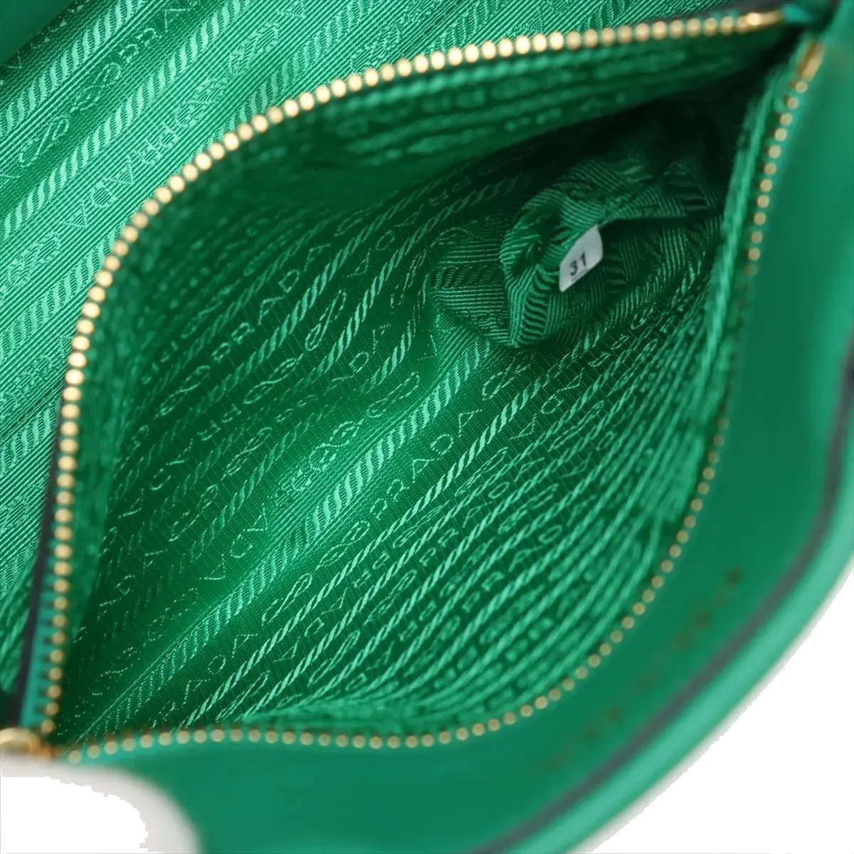 Pre-Loved Symbole Tote Triangle Leather Small with Gold Hardware, Green