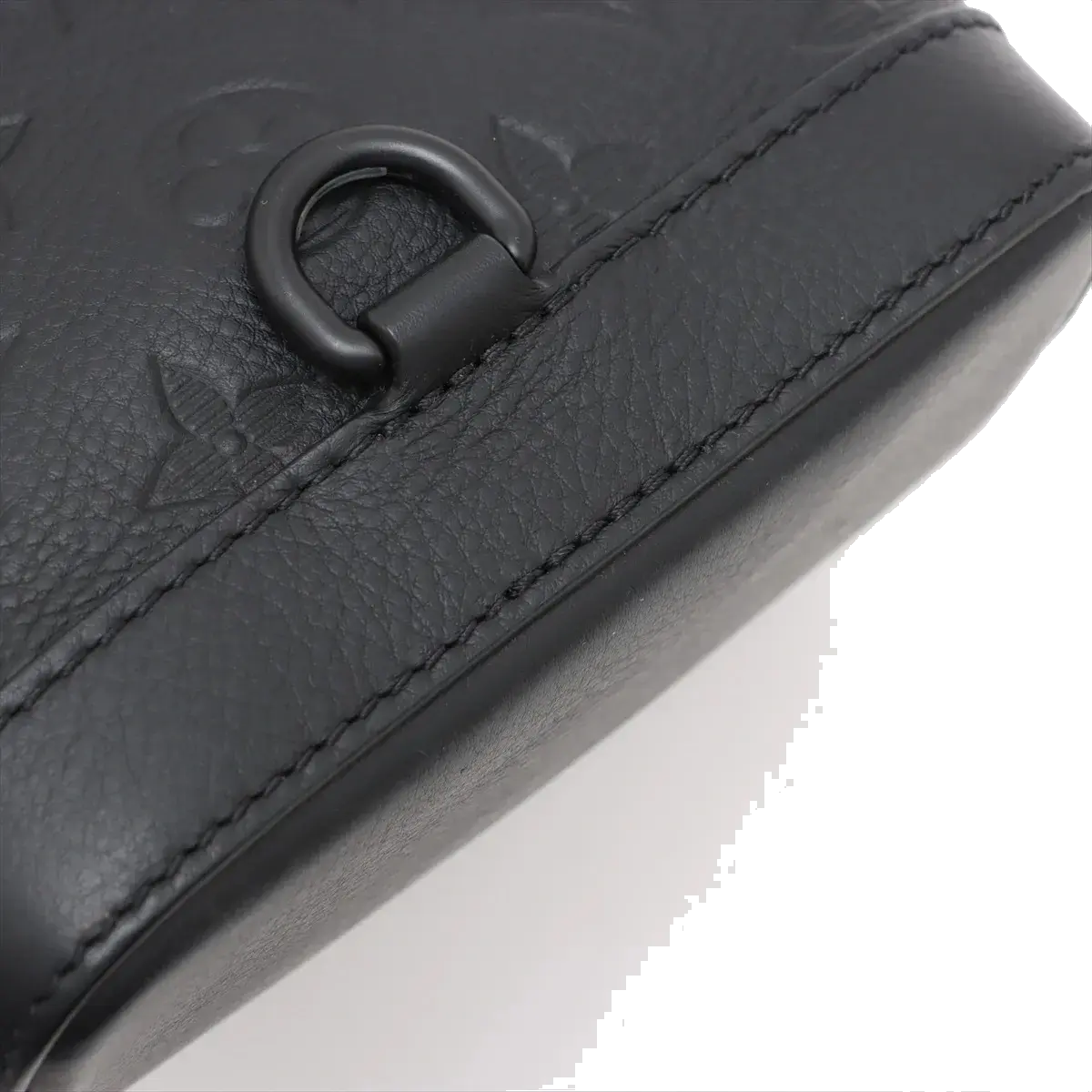 Pre-Loved Chiltern Bucket Crossbody Bag Monogram Leather Nano with Black Hardware, Black