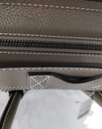 Pre-Loved Luggage Tote Leather Mini with Silver Hardware, Taupe