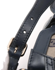 Pre-Loved GG Canvas Bucket Bag Crossbody Bag GG Monogram Coated Canvas Mini with Gold Hardware, Navy / Beige