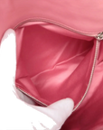 Pre-Loved Matelassé Crystal Cloquè Shoulder Bag Quilted Leather with Silver Hardware, Pink