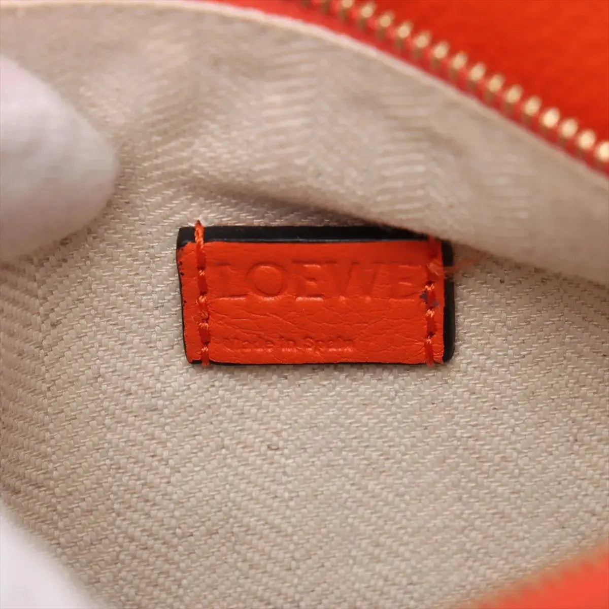 Pre-Loved Puzzle Handbag Leather Mini with Gold Hardware, Orange