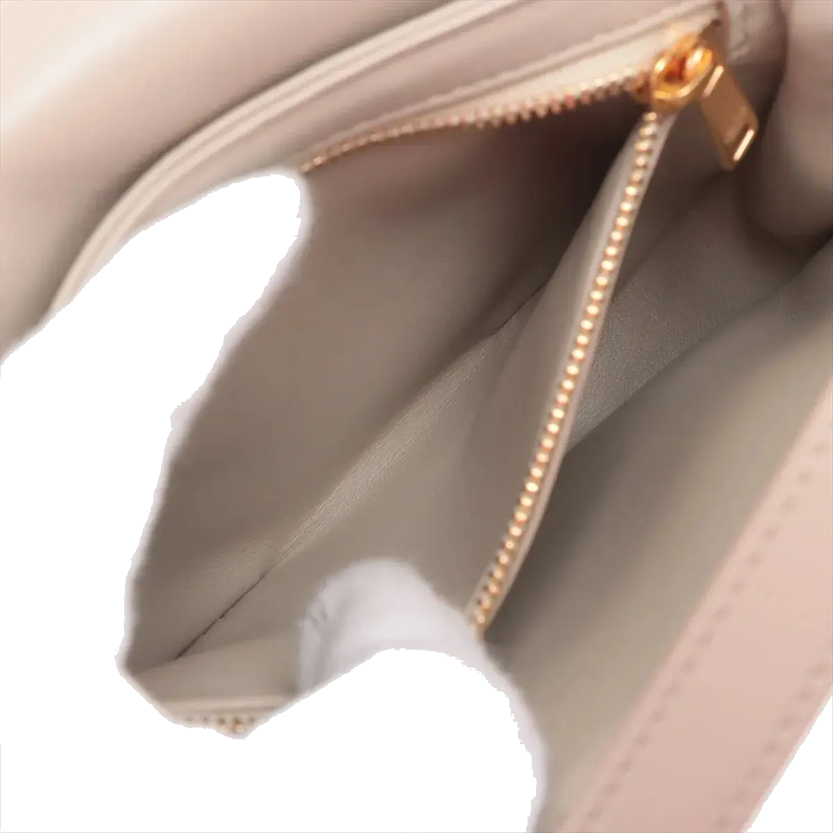 Pre-Loved Triomphe Besace Crossbody Bag Leather Small with Gold Hardware, Beige