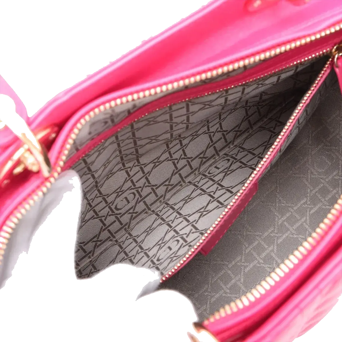 Pre-Loved Lady Dior Handbag Cannage Leather Large with Gold Hardware, Pink