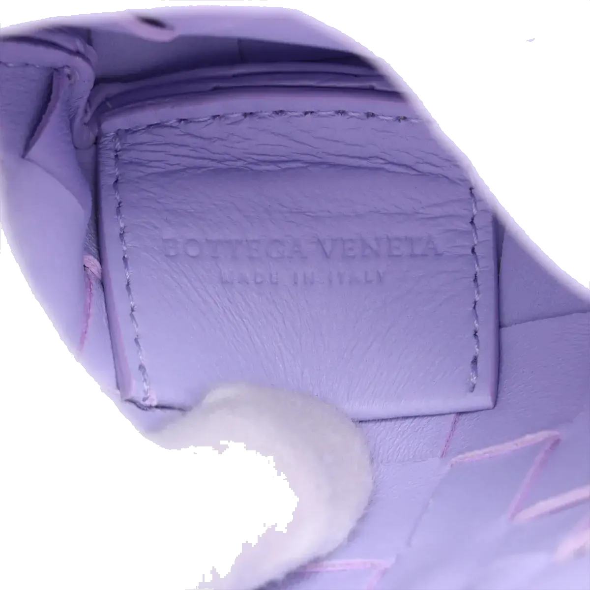 Pre-Loved Sardine Crossbody Bag Intrecciato Leather Mini with Gold Hardware, Lilac