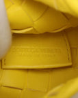 Pre-Loved Sardine Mini Shoulder Bag Intrecciato Leather Mini with Gold Hardware, Yellow