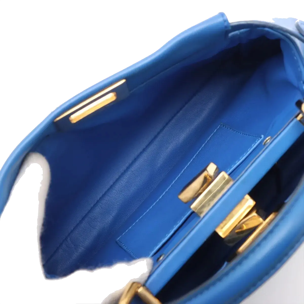 Pre-Loved Peekaboo Handbag Leather Mini with Gold Hardware, Blue