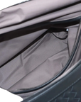 Pre-Loved Intrecciato Boston Duffle Duffle Bag Intrecciato Leather Large with Aged Silver Hardware, Black
