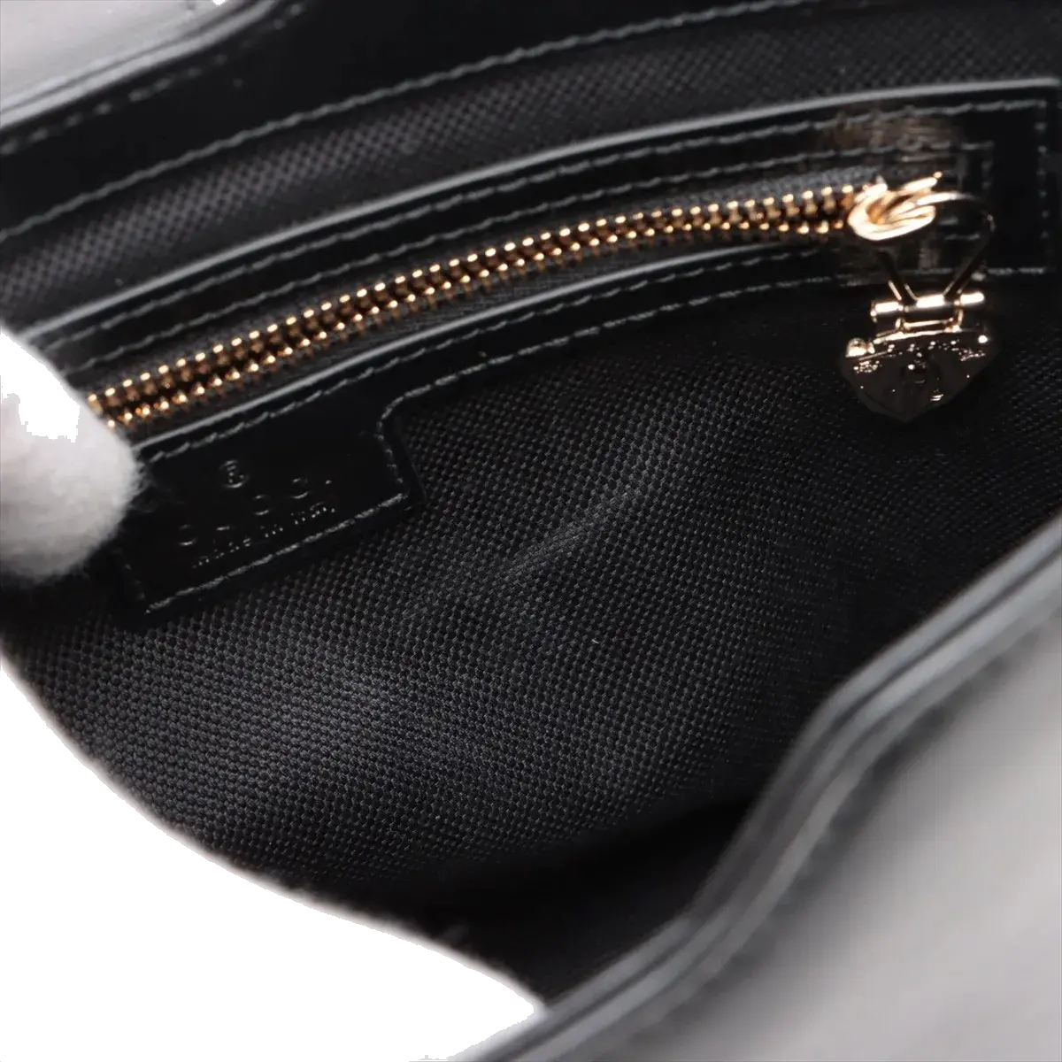 Pre-Loved Web Bucket Bag Bucket Bag Leather with Gold Hardware, Black