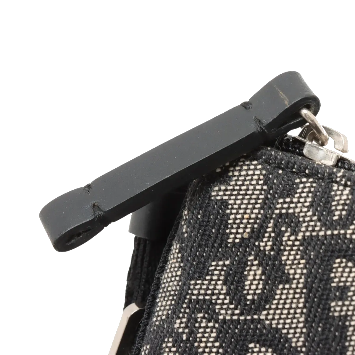 Pre-Loved Trotter Shoulder Bag Trotter Coated Canvas with Silver Hardware, Black