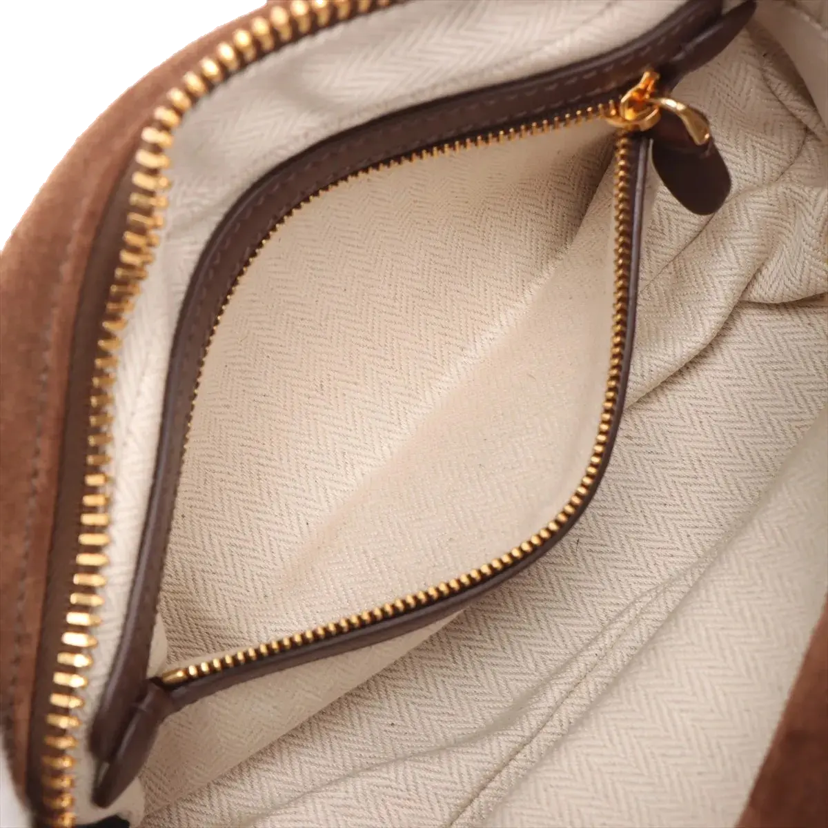 Pre-Loved Arcadie Handbag Suede Small with Gold Hardware, Brown