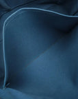 Pre-Loved Tadao Tote Damier Leather with Silver Hardware, Teal Blue