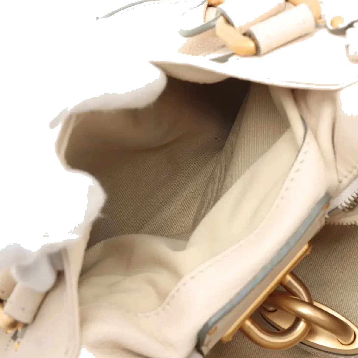 Pre-Loved Paddington Handbag Leather Medium with Aged Gold Hardware, Ivory