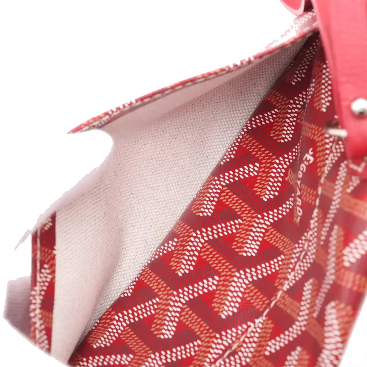 Pre-Loved Saint Louis Tote Goyardine Chevron Coated Canvas PM with Gold Hardware, Red