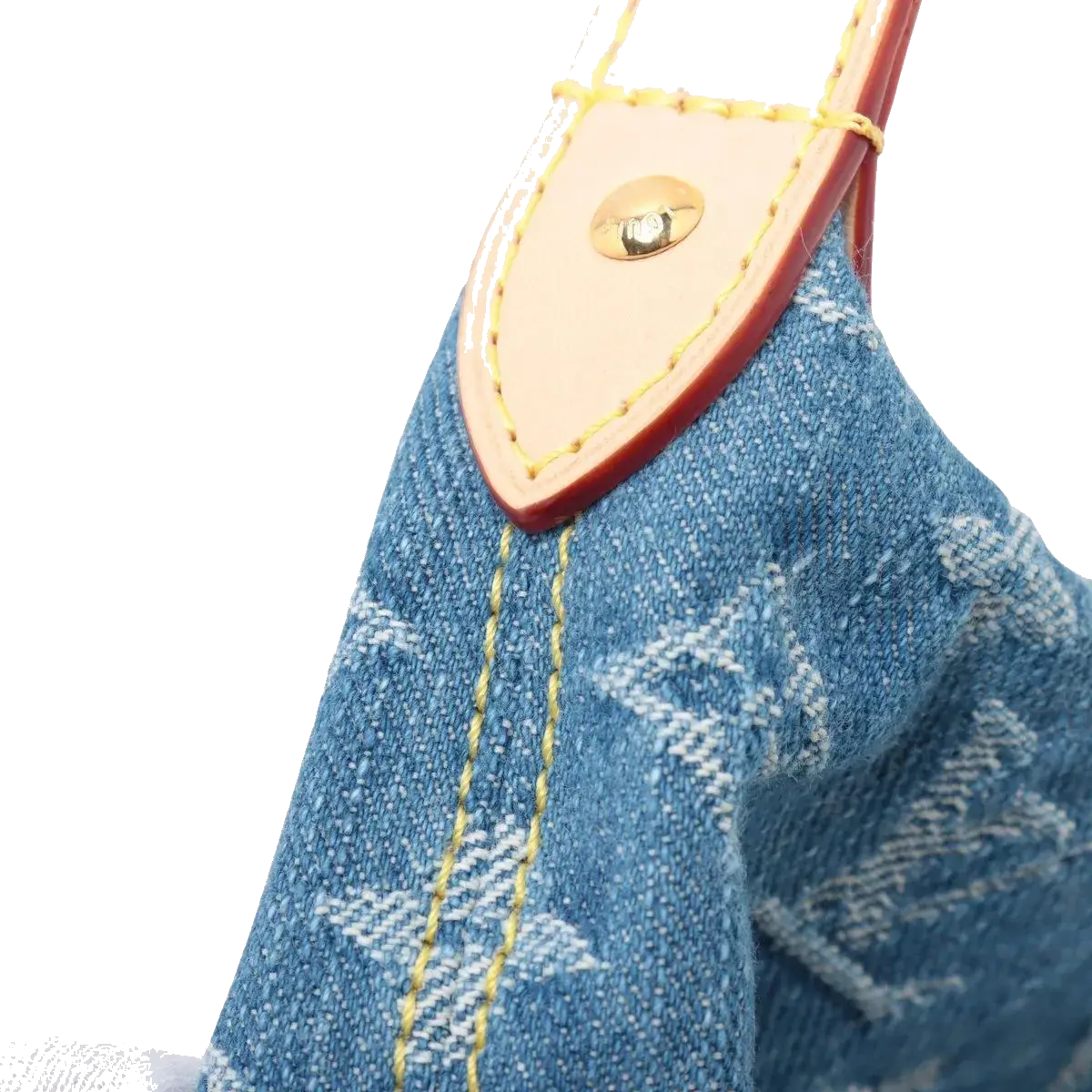 Pre-Loved Pochette Accessoires Pochette Monogram Denim with Gold Hardware, Blue