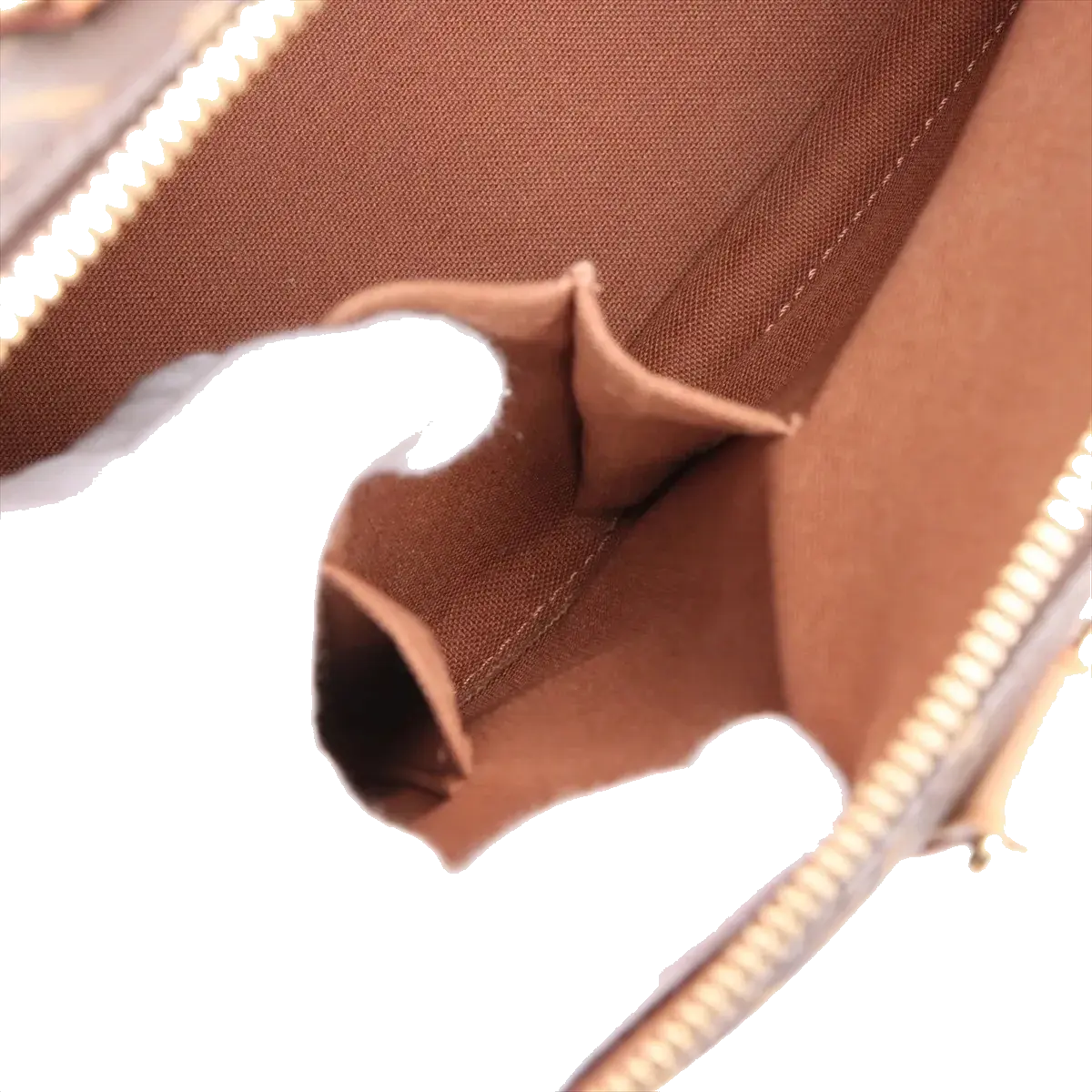 Pre-Loved Alma Handbag Monogram Coated Canvas PM with Gold Hardware, Brown