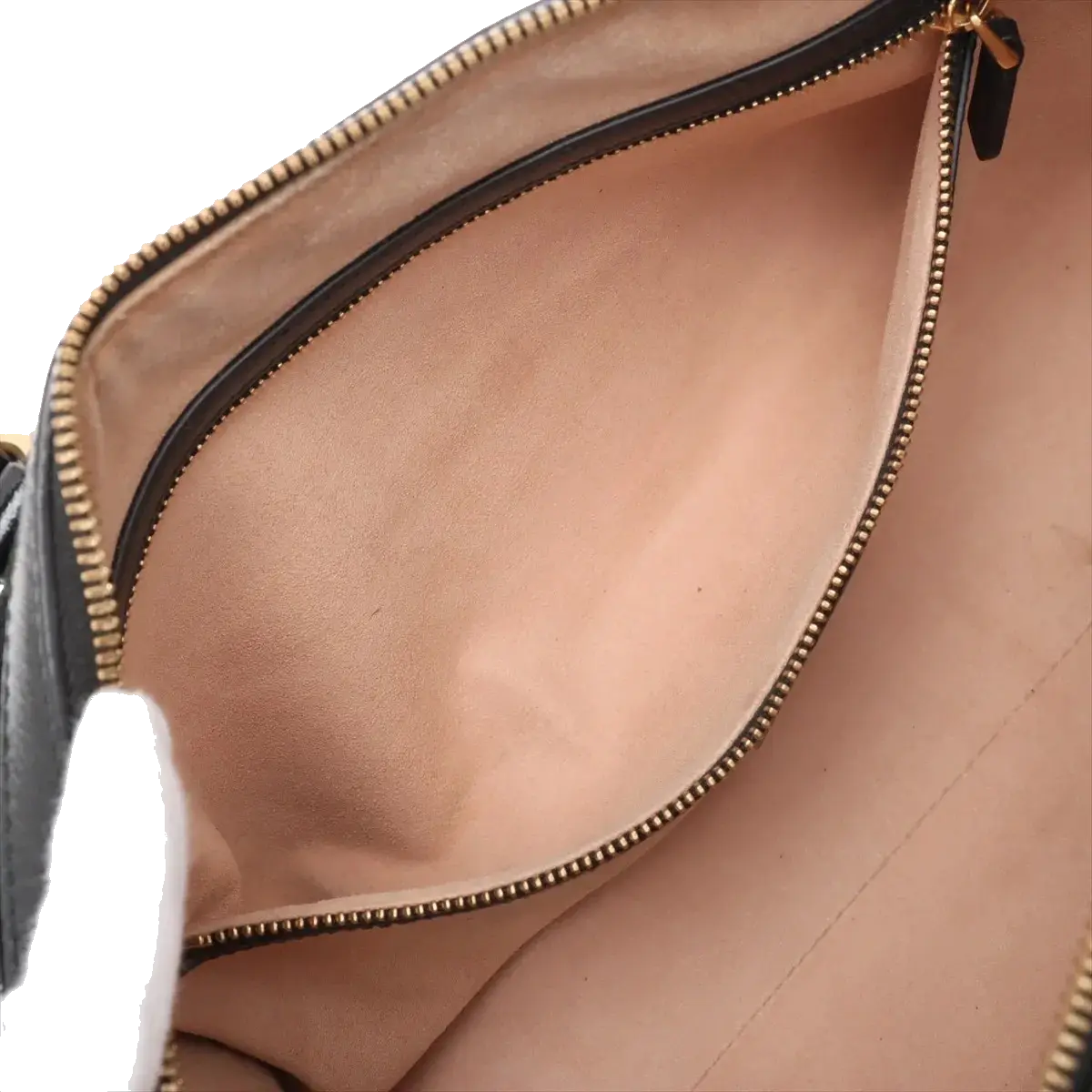 Pre-Loved Ophidia Handbag Suede Small with Gold Hardware, Black