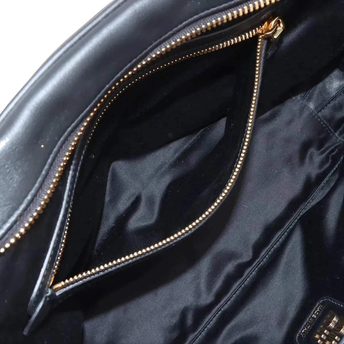 Pre-Loved Bowling Bag Handbag Leather with Gold Hardware, Black