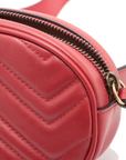 Pre-Loved GG Marmont Matelassé Belt Bag Quilted Leather with Aged Gold Hardware, Red