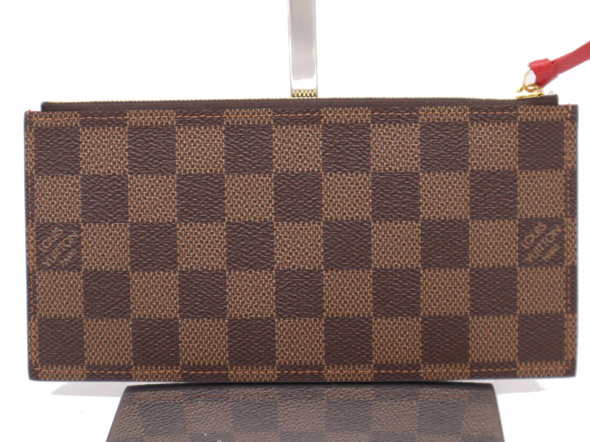 Pre-Loved Félicie Pochette Damier Canvas Coated with Gold Hardware, Brown