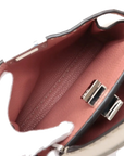 Pre-Loved Peekaboo Iconic Selleria Handbag Leather Small with Silver Hardware, Ivory