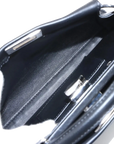 Pre-Loved Peekaboo Handbag Leather Mini with Silver Hardware, Black