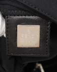 Pre-Loved Mamma Baguette Shoulder Bag Plain Canvas with Silver Hardware, Black