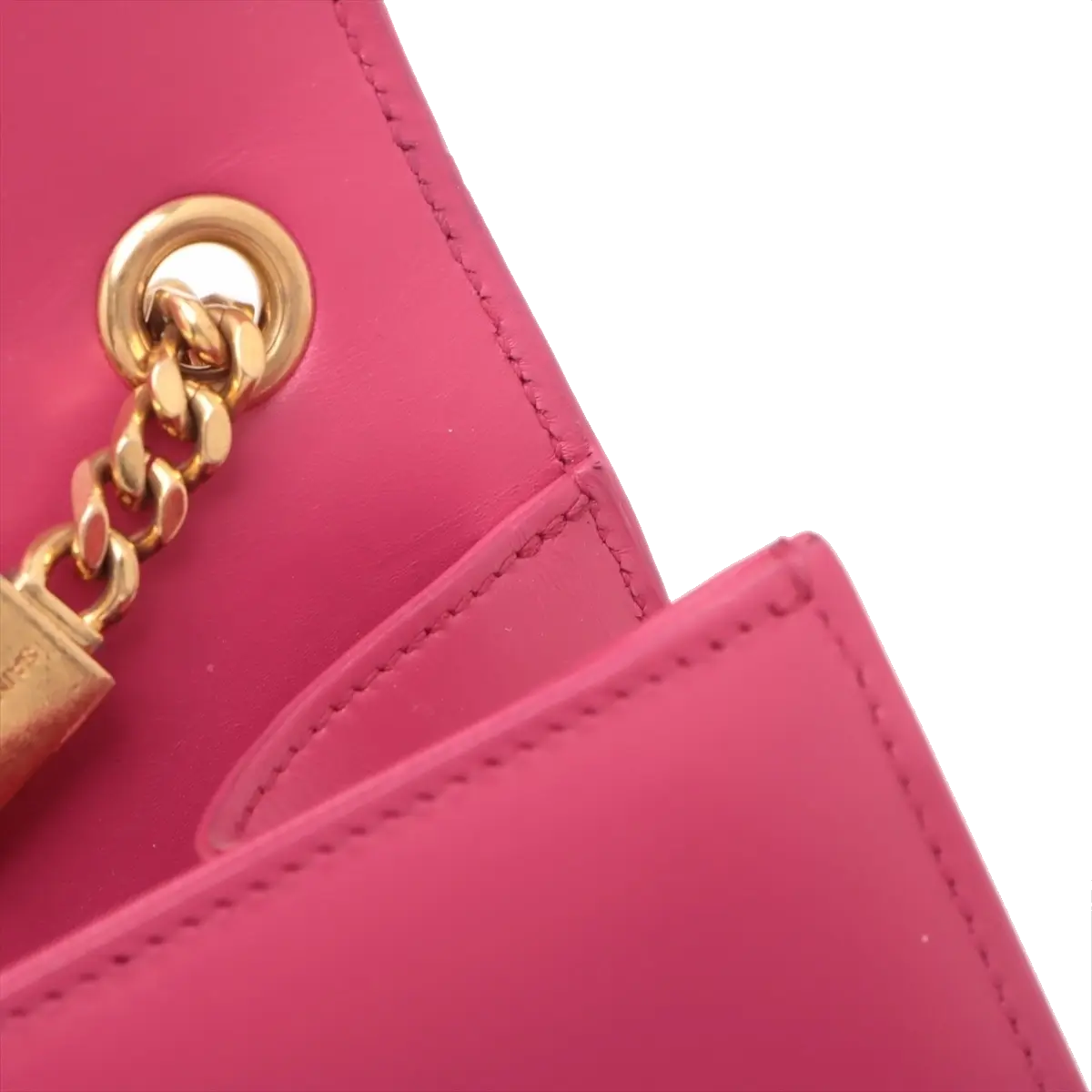 Pre-Loved Kate Tassel Shoulder Bag Leather Medium with Gold Hardware, Pink