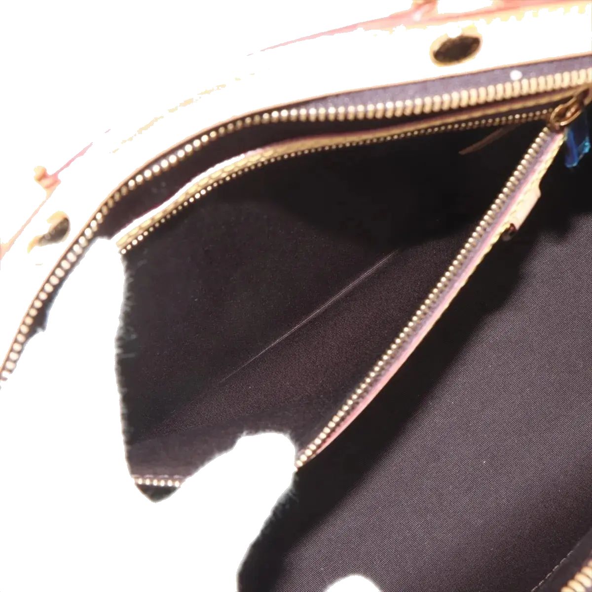 Pre-Loved Brea Handbag Monogram Patent Leather MM with Gold Hardware, Amarante