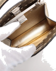 Pre-Loved Peekaboo Handbag Leather Mini with Silver Hardware, Gold