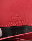 Pre-Loved Queen Margaret Wallet on Chain Crossbody Bag Leather Mini with Aged Gold Hardware, White, Red, and Navy Blue