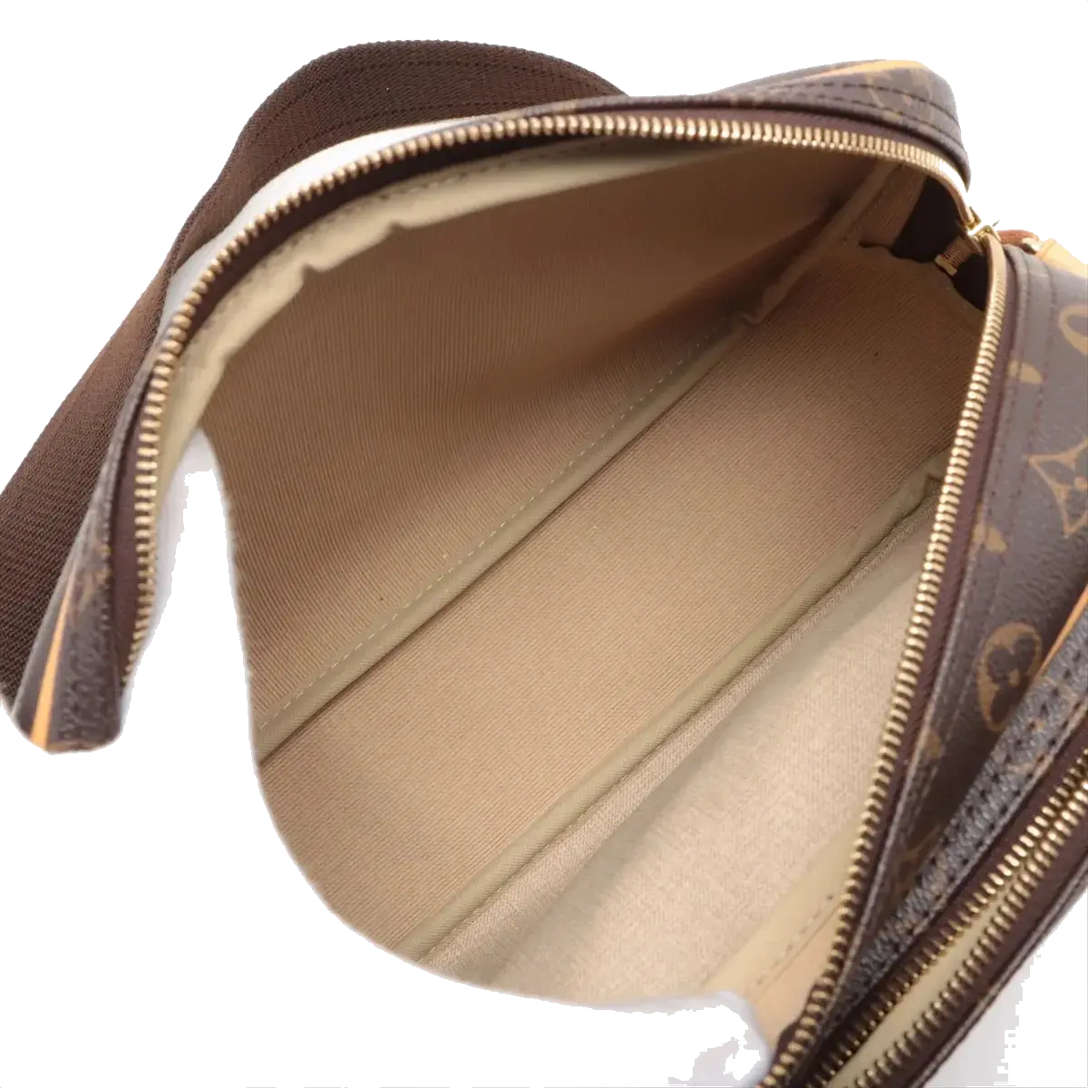 Pre-Loved Reporter PM Crossbody Bag Monogram Coated Canvas PM with Gold Hardware, Brown